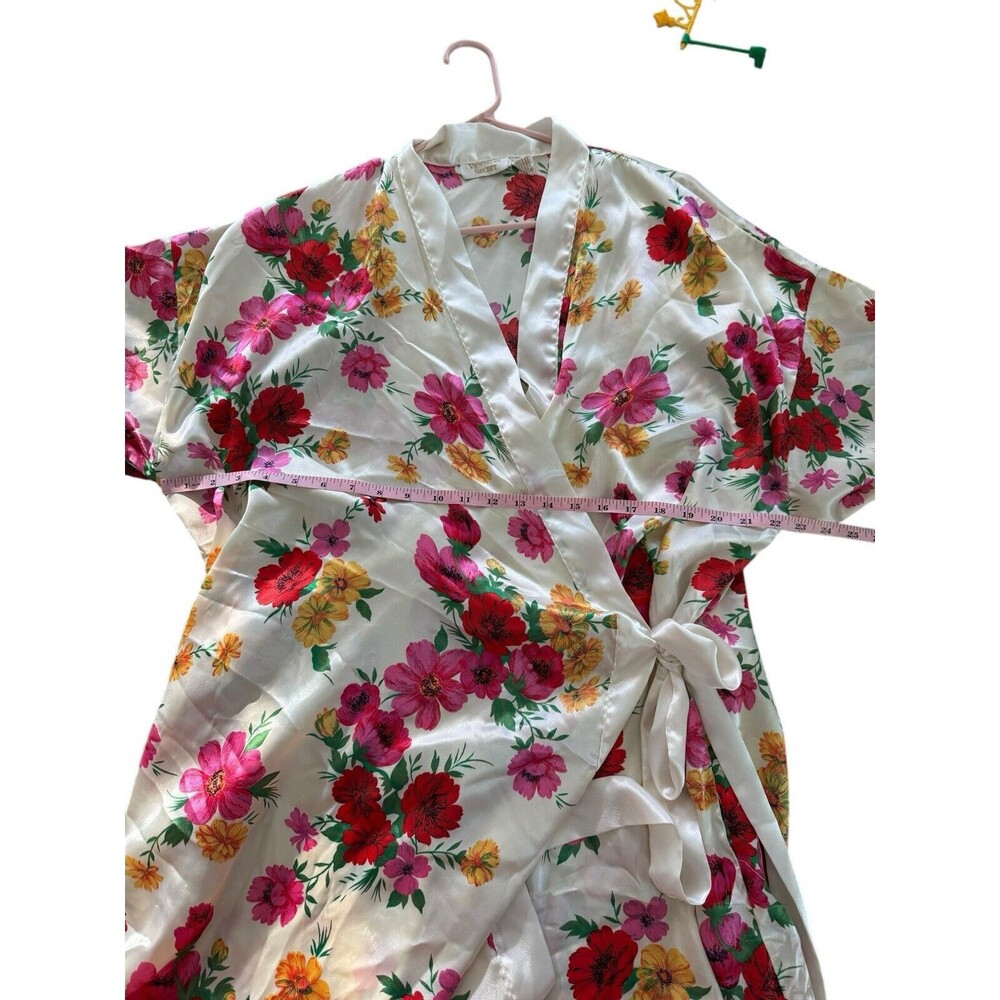 Victoria’s Secret Vintage Gold Label Tropical Floral Kimono Robe One Size Satin - Picture 8 of 10